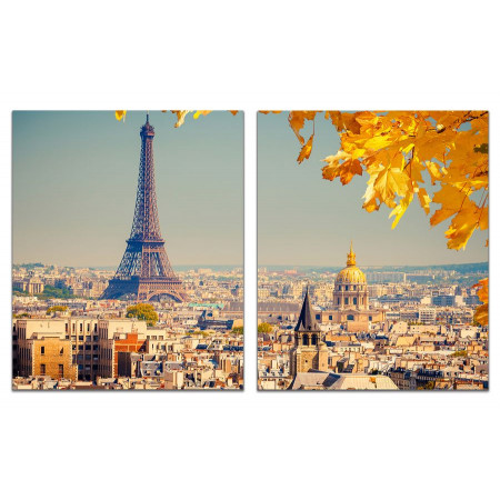 Модульная картина "Париж осенью" из 2 х частей 60х100 GT476