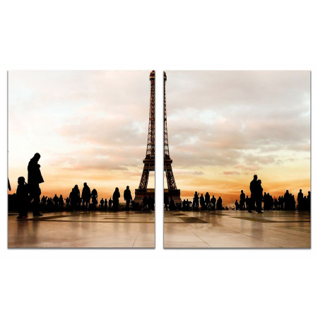 Модульная картина "Прогулки по Парижу после заката" из 2 х частей 60х100 GT464