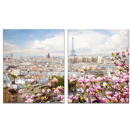 Модульная картина "Весна в Париже" из 2 х частей 60х100 GT389