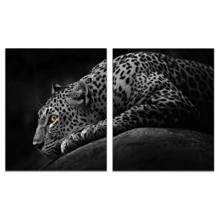 Модульная картина "Белый леопард" из 2 х частей 60х100 GT354
