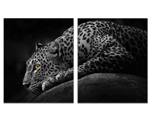 Модульная картина "Белый леопард" из 2 х частей 60х100 GT354