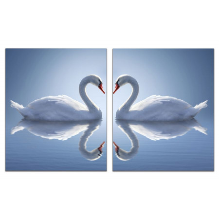 Модульная картина "Лебеди на озере" из 2 х частей 60х100 GT348