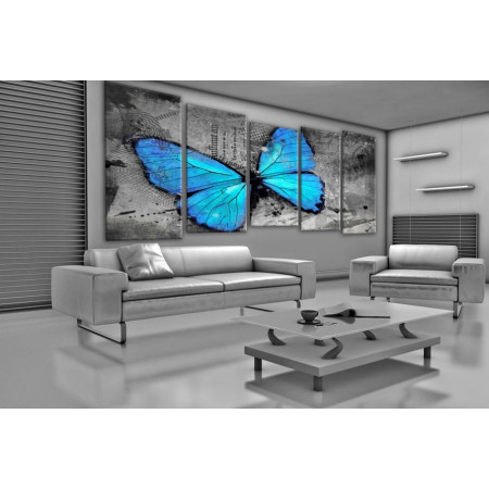 Модульные картины "Синяя бабочка" 120x310 SR104