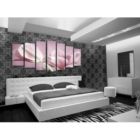 Модульная картина "Бледно-розовые тюльпаны" 100x190 SD374