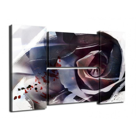 Модульная картина "Абстракция роза" четверник 80Х140 Q893