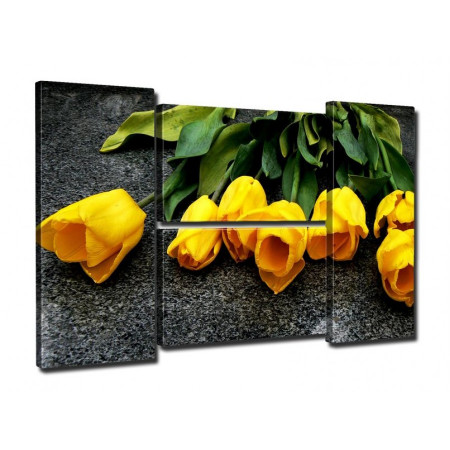 Модульная картина "Желтые тюльпаны" 80Х140 Q829