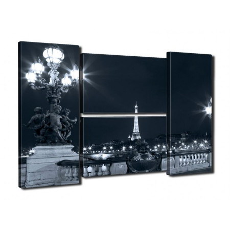 Модульная картина "Париж в ночи" четверник 80Х140 Q167