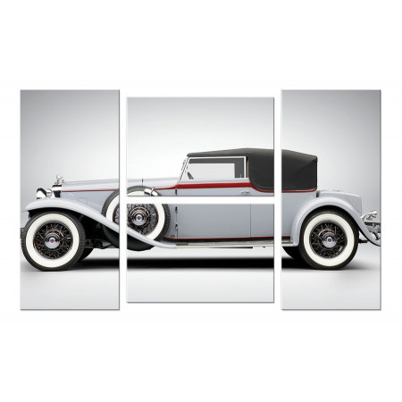 Модульная картина Четверник "Белый раритетный автомобиль" 100х60 W694