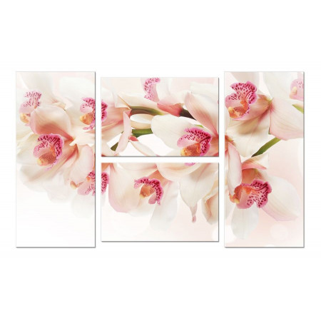 Модульная картина "Нежные орхидеи" четверник 100х60 W536