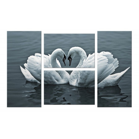 Модульная картина "Белые лебеди" четверник 100х60 W521