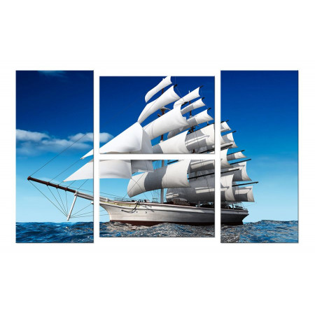 Модульная картина Четверник "Корабль с белыми парусами" 100х60 W497