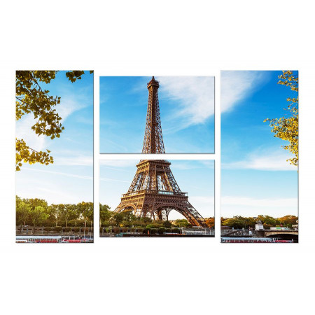Модульная картина "Париж,Эйфелева башня" четверник 100х60 W425