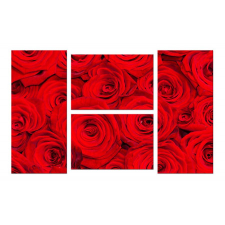 Модульная картина "Миллион миллион алых роз..." четверник 100х60 W332
