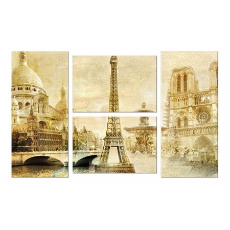 Модульная картина "Красивый Париж" четверник 100х60 W240