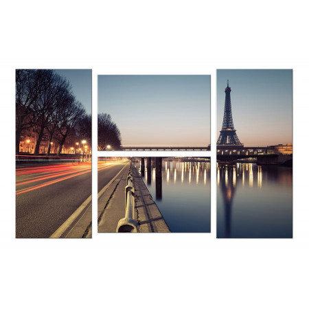 Модульная картина "Раннее утро в Париже" четверник 100х60 W235