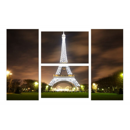 Модульная картина "Ночной Париж" четверник 100х60 W233
