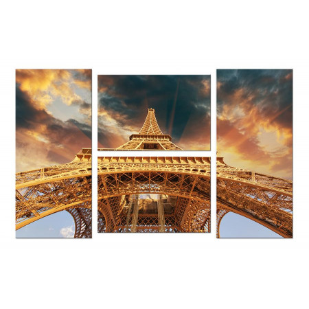 Модульная картина "Эйфелева башня вид снизу" четверник 100х60 W184