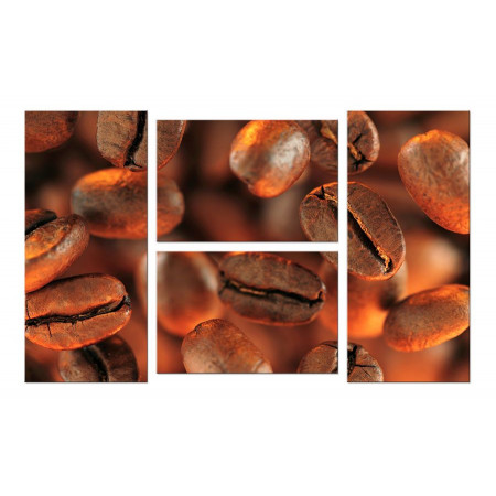 Модульная картина "Зерна кофе" четверник 100х60 W18