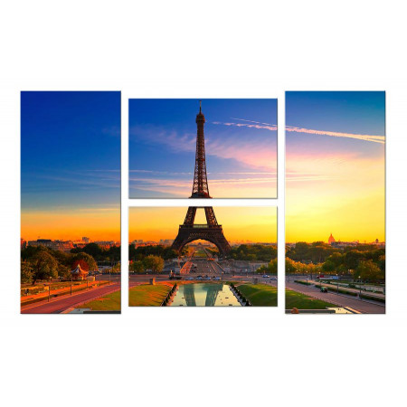 Модульная картина "Париж на закате" четверник 100х60 W160
