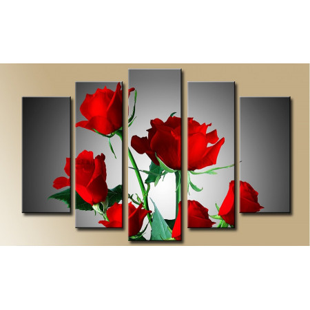 Модульная картина "Красные розы" 80х140 М932