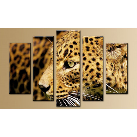 Модульная картина "Зеленоглазый леопард" 80х140 М822
