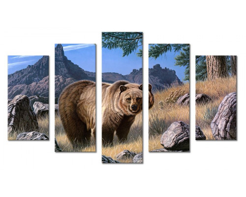 Модульная картина "Медведь в горах"80х140 М2226