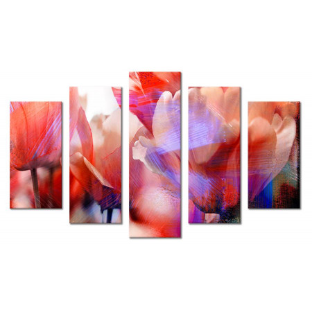 Модульная картина "цветы тюльпаны" 80х140 М2105