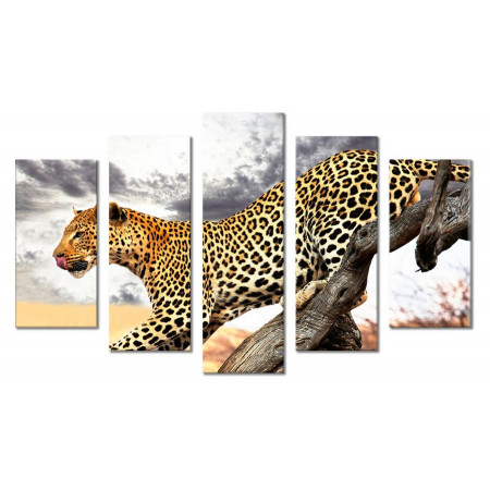 Модульная картина "Леопард на охоте" 80х140 М2090