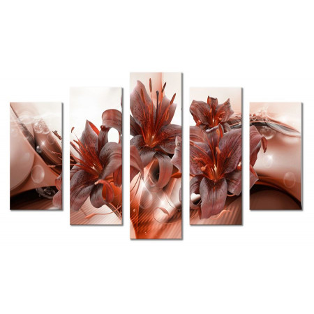 Модульная картина "Лилии шоколадного цвета" 80х140 М1943