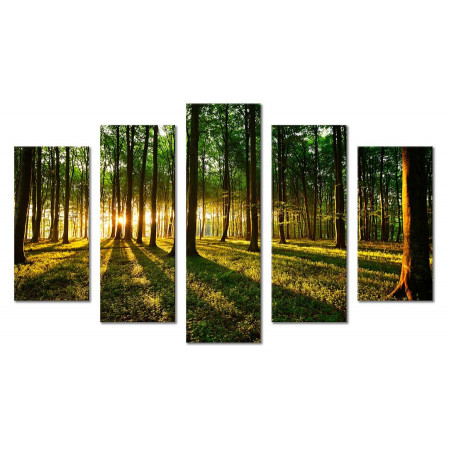 Модульная картина "Рассвет в густом лесу" 80х140 М1938