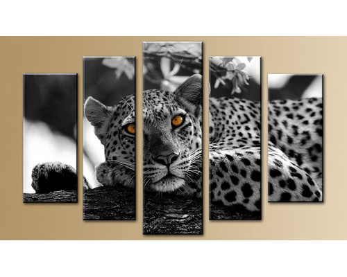 Модульная картин "Белый леопард" 80х140 M708
