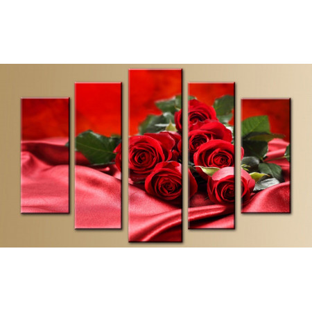 Модульная картина "Розы и шелк" 80х140 M673