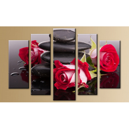 Модульная картина "Розы и камни" 80х140 M600