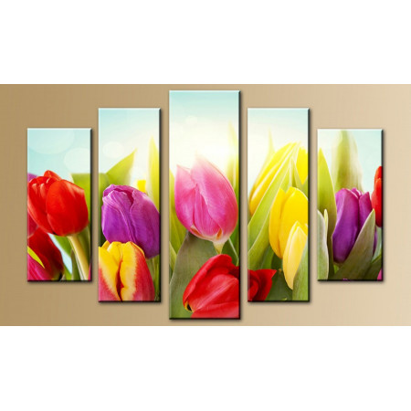Модульная картина "Волнующие тюльпаны" 80х140 M454