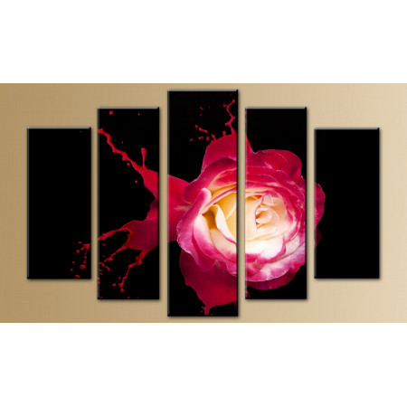 Модульная картина "Роза розовая брызги" 80х140 M451