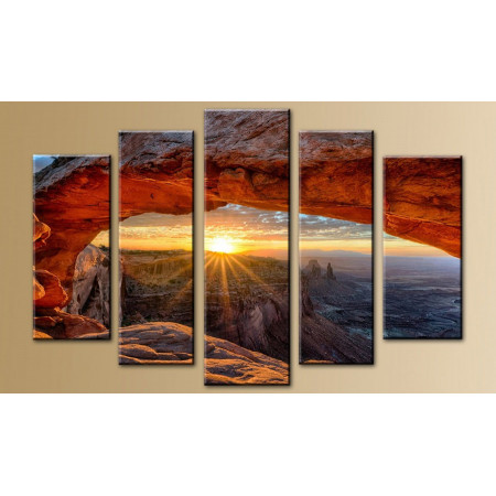 Модульная картина "Солнечный горный пейзаж" 80х140 M298