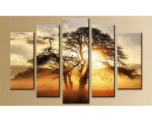 Модульная картина "Дерево саванны на закате" 80х140 M261