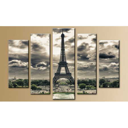 Модульная картина "Париж в серых красках" 80х140 M178