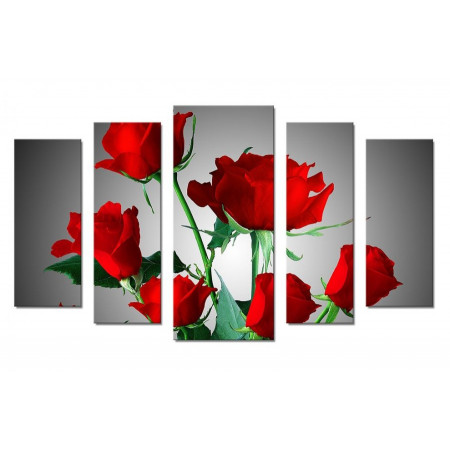Модульная картина "Красные розы" 70х120 Ш813