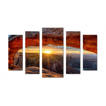 Модульная картина "Солнечный горный пейзаж" 70х120 Ш77