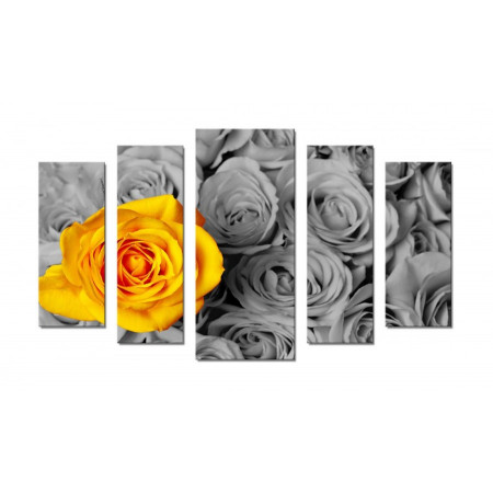 Модульная картина "Желтая роза" 70х120 Ш622