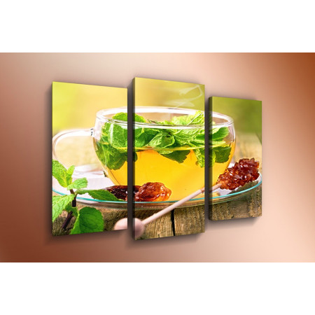 Модульная картина "Зеленый чай с мятой" 60х80 ТР26