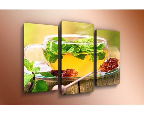 Модульная картина "Зеленый чай с мятой" 60х80 ТР26