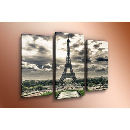Модульная картина "Париж в серых красках" 60х80 ТР248