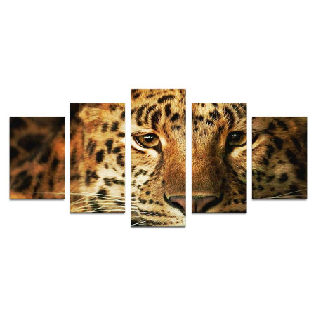 Модульная картина "Взгляд леопарда" 110х50 К945