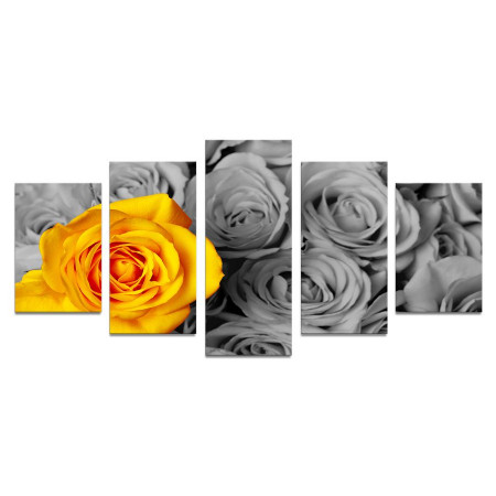 Модульная картина "Желтая роза" 110х50 К818