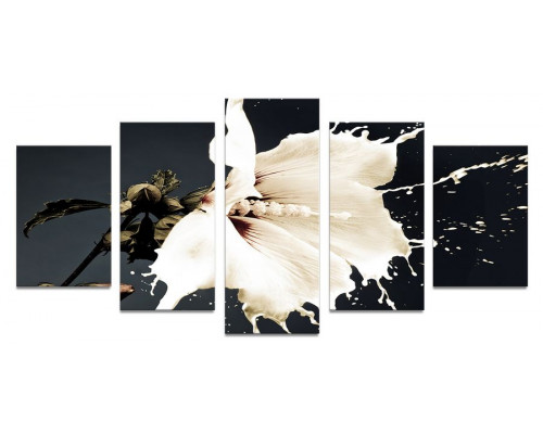 Модульная картина "Белая лилия брызги" 110х50 К776