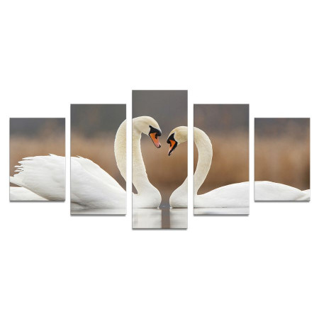 Модульная картина "Любовь и лебеди" 110х50 К733