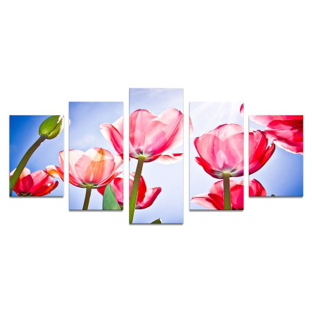 Модульная картина "Тюльпаны и солнце" 110х50 К687
