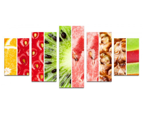 Модульная картина "Коллаж из фруктов и ягод" 110х50 К613
